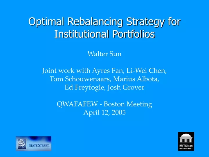optimal rebalancing strategy for institutional