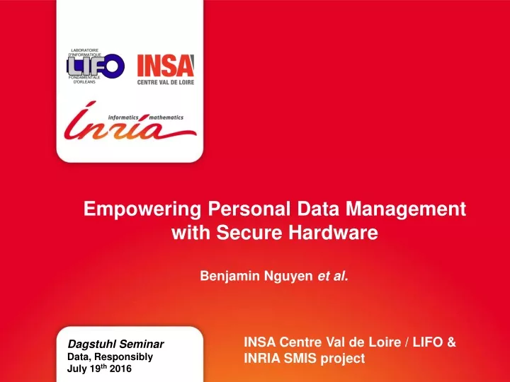 empowering personal data management with secure