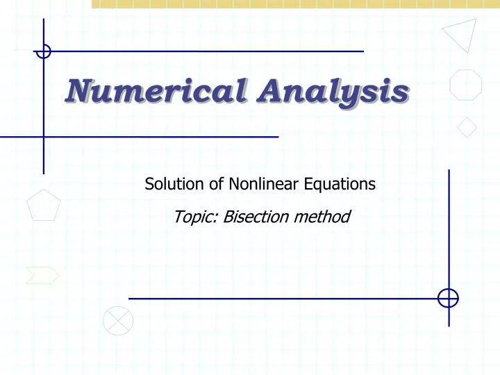 solution of nonlinear equations topic bisection method