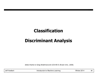 Classification Discriminant Analysis