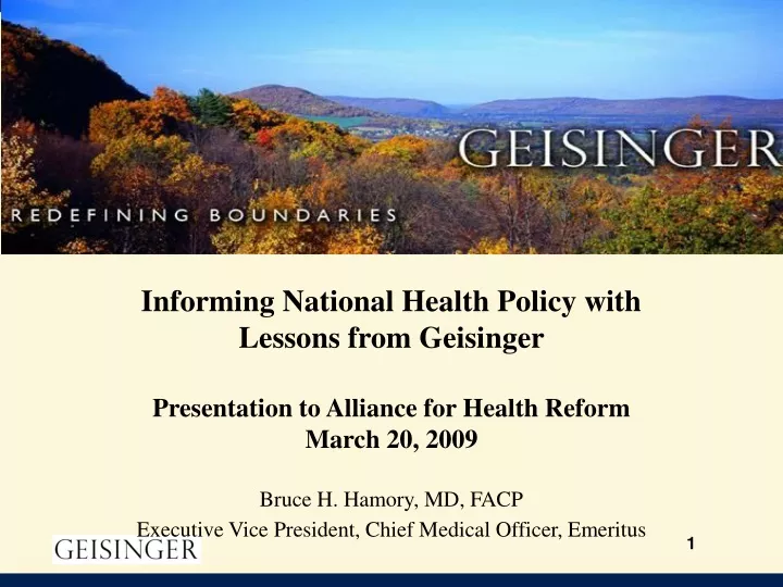 informing national health policy with lessons
