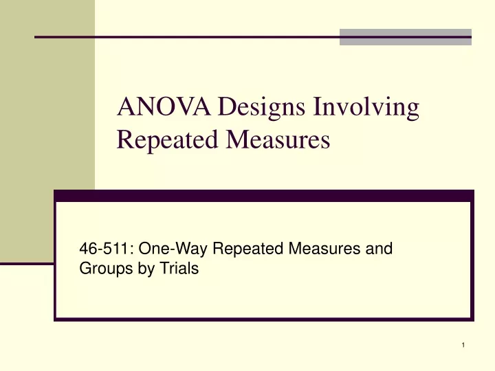 anova designs involving repeated measures