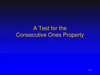 A Test for the  Consecutive Ones Property