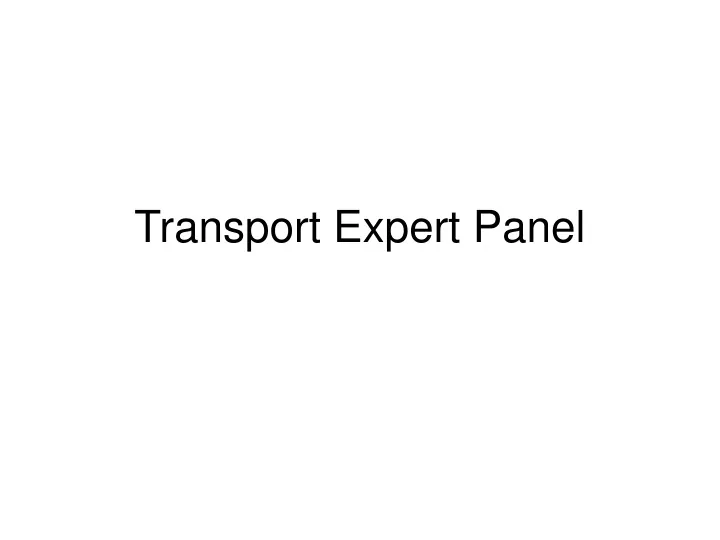 transport expert panel