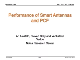 Performance of Smart Antennas and PCF
