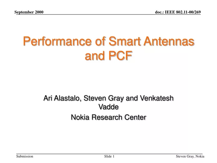 performance of smart antennas and pcf