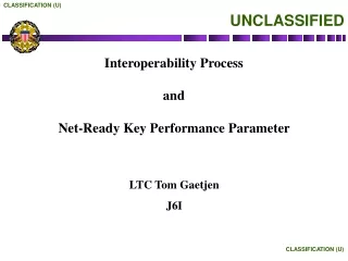 Interoperability Process  and Net-Ready Key Performance Parameter