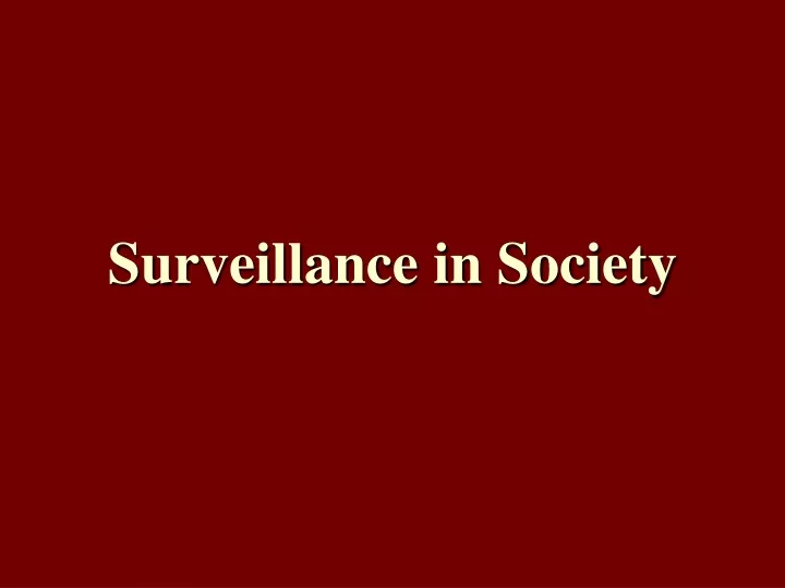 surveillance in society