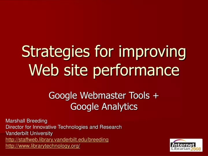 strategies for improving web site performance