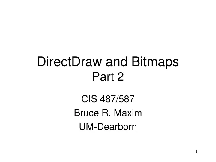 directdraw and bitmaps part 2
