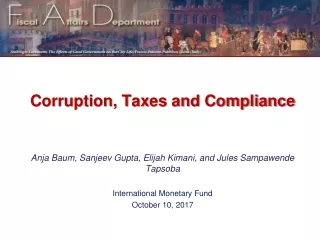 Corruption, Taxes and Compliance