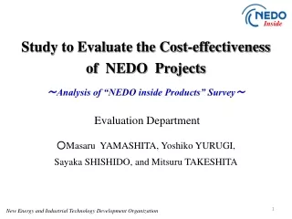Study to Evaluate the Cost-effectiveness  of  NEDO  Projects