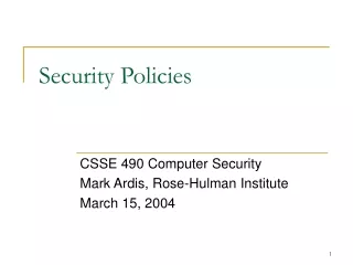 Security Policies