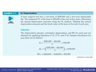 EXAMPLE 7-1    SL Depreciation