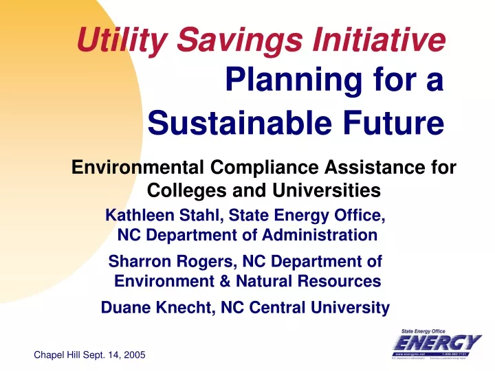 utility savings initiative planning for a sustainable future