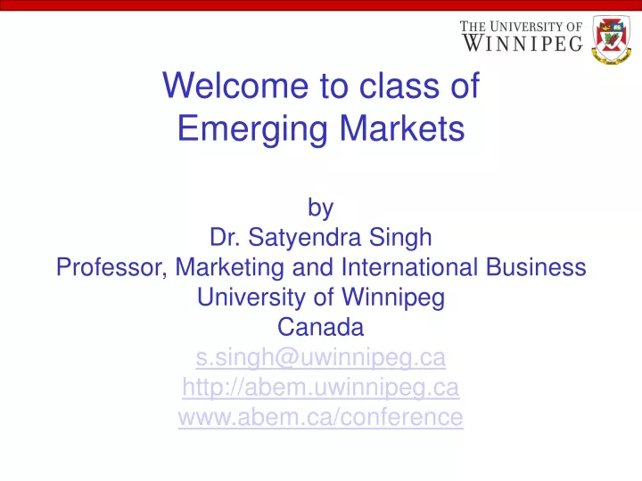 welcome to class of emerging markets