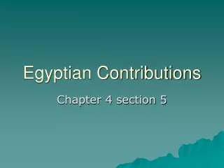 Egyptian Contributions