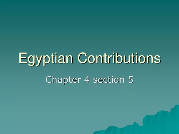 egyptian contributions