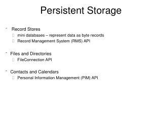Persistent Storage