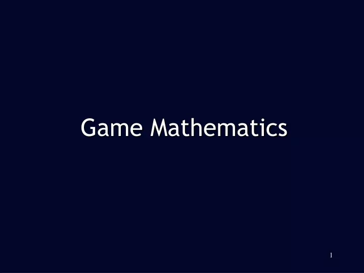 game mathematics