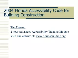 2004 Florida Accessibility Code for Building Construction