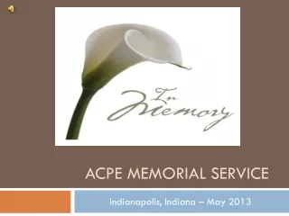 ACPE Memorial Service