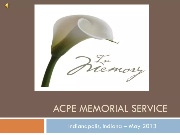 acpe memorial service