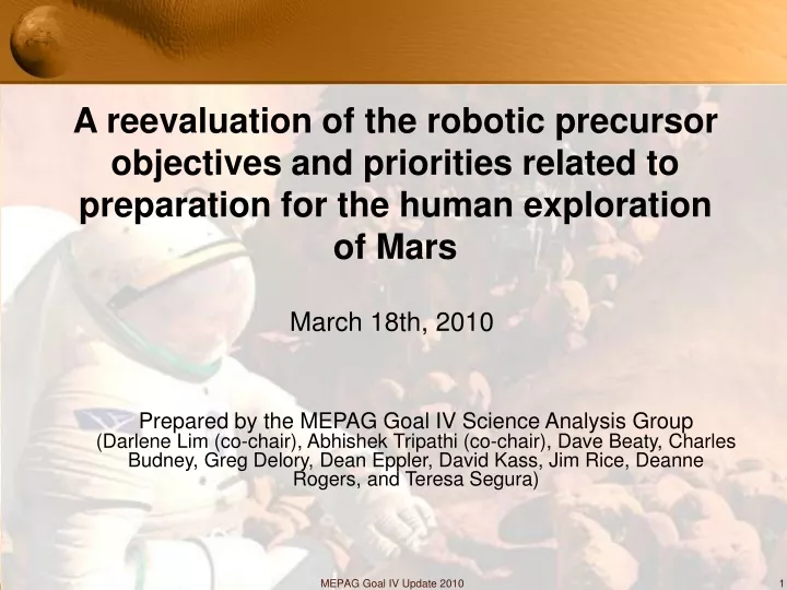 a reevaluation of the robotic precursor