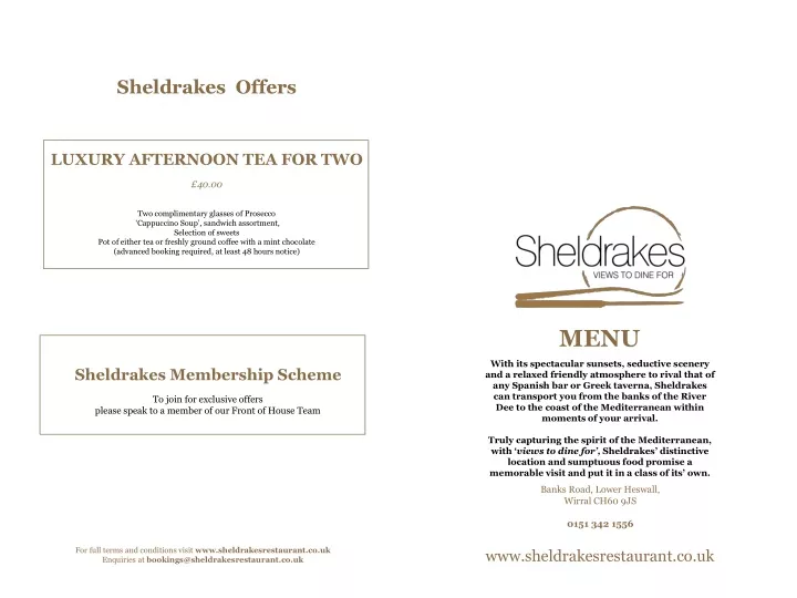 sheldrakes offers