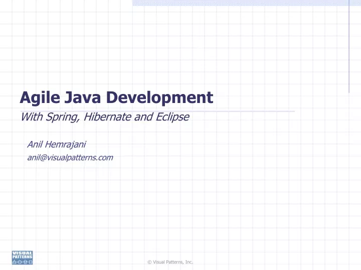 agile java development with spring hibernate