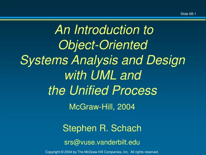 an introduction to object oriented systems