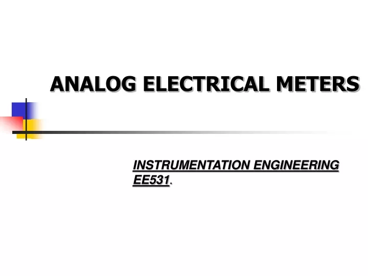 analog electrical meters