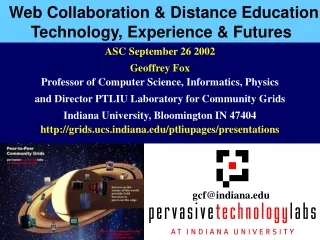 Web Collaboration &amp; Distance Education Technology, Experience &amp; Futures