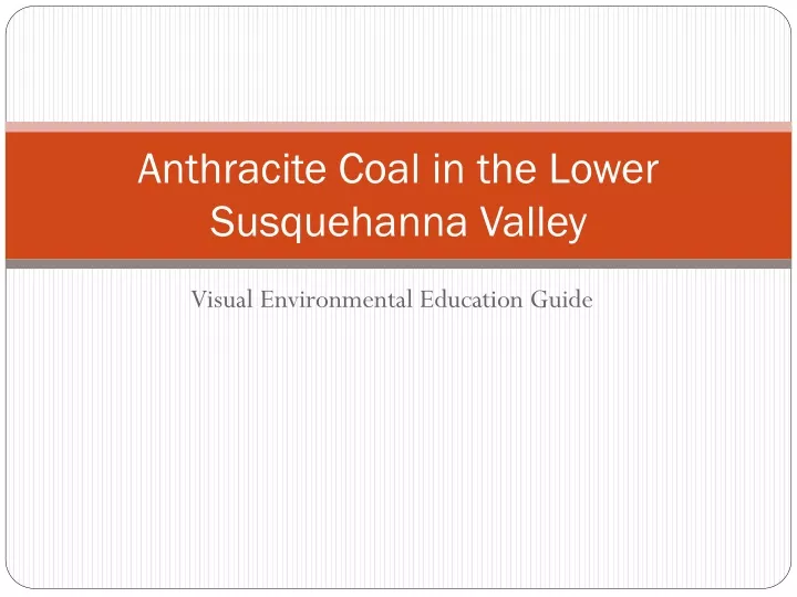 anthracite coal in the lower susquehanna valley