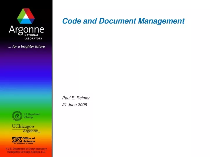 code and document management