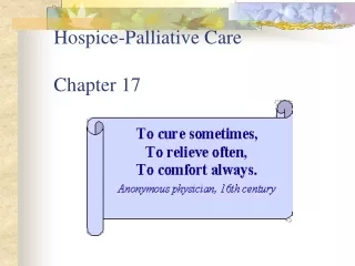 Hospice-Palliative Care Chapter 17