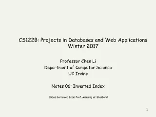 CS122B: Projects in Databases and Web Applications  Winter 201 7