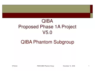 QIBA Proposed Phase 1A Project V5.0