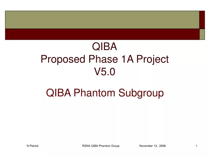 qiba proposed phase 1a project v5 0