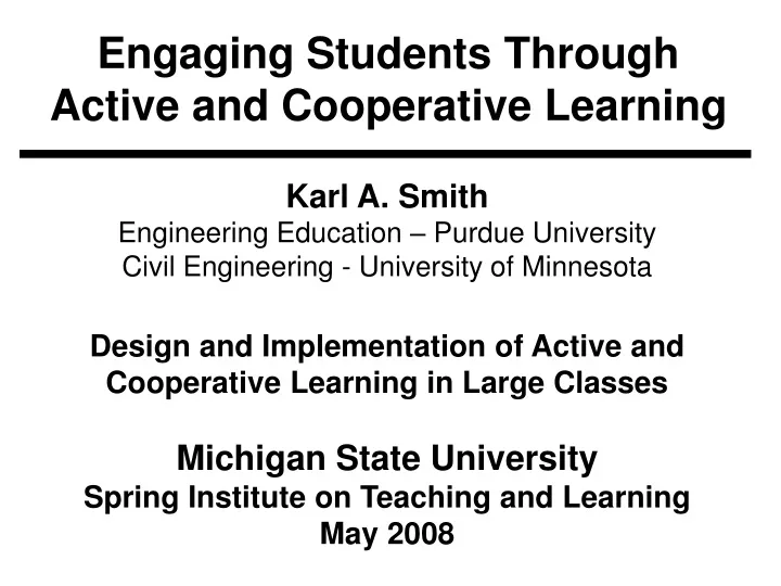 engaging students through active and cooperative learning