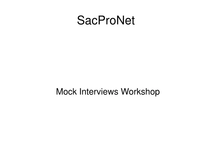 mock interviews workshop