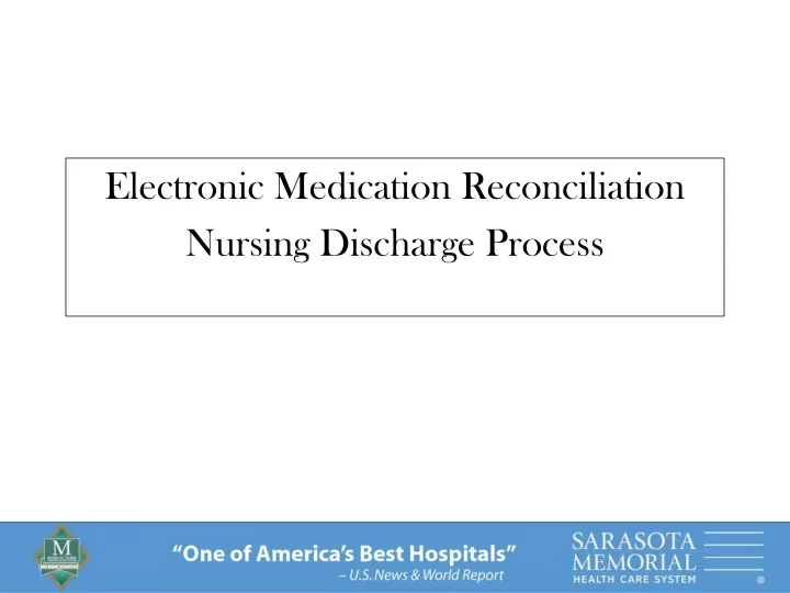 electronic medication reconciliation nursing