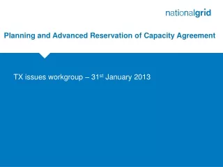 Planning and Advanced Reservation of Capacity Agreement