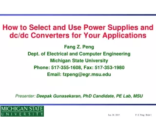 How to Select and Use Power Supplies and dc/dc Converters for Your Applications