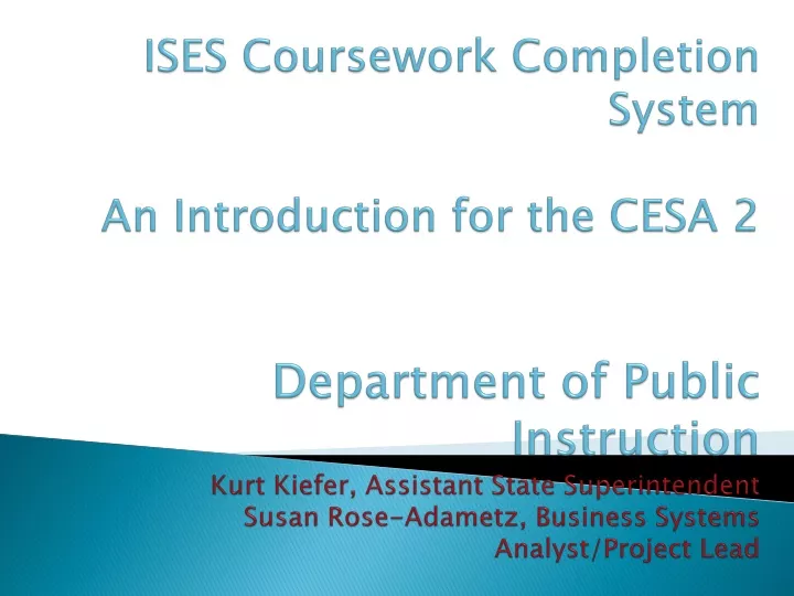 ises coursework completion system an introduction