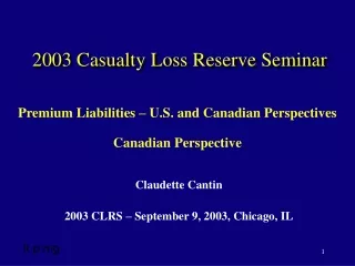 2003 Casualty Loss Reserve Seminar