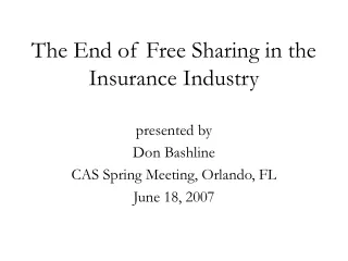 The End of Free Sharing in the Insurance Industry