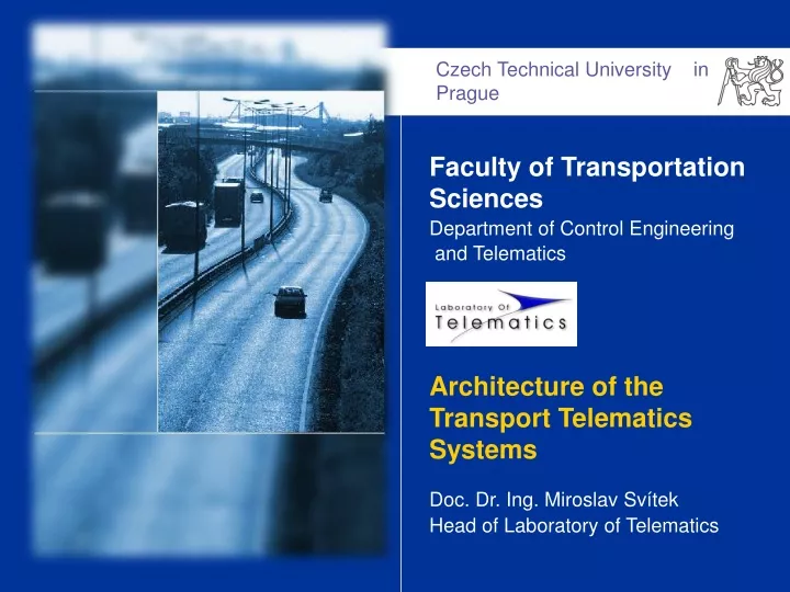 architecture of the transport telematics systems