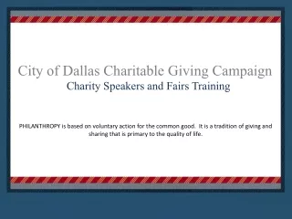 City of Dallas Charitable Giving Campaign