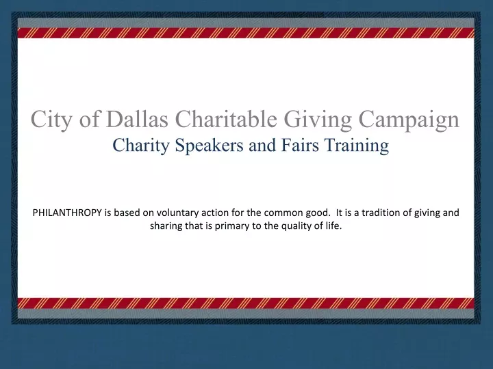 city of dallas charitable giving campaign